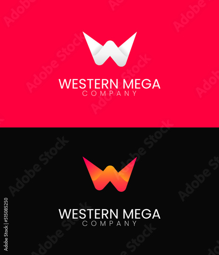 Fototapeta Naklejka Na Ścianę i Meble -  letter W logo, W logo design, company logo design template