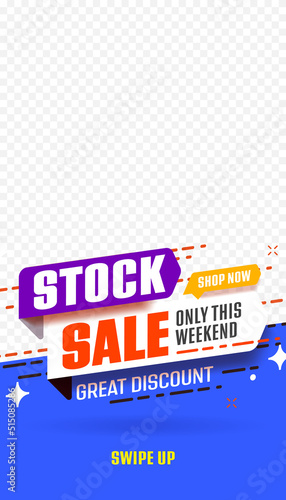 Stock sale social media stories template