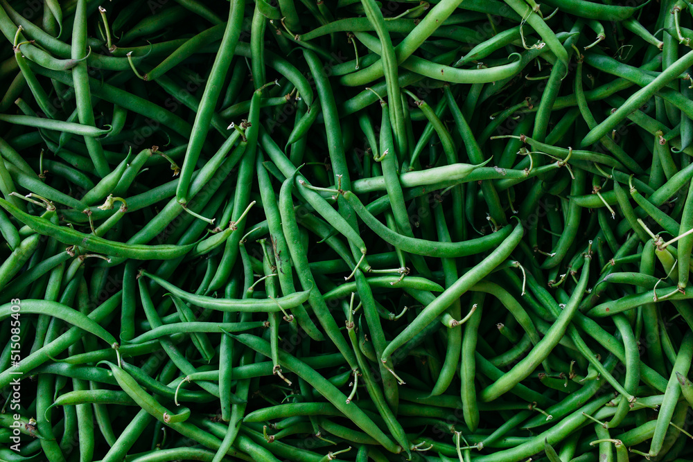  Lots of green string beans at the farmers market