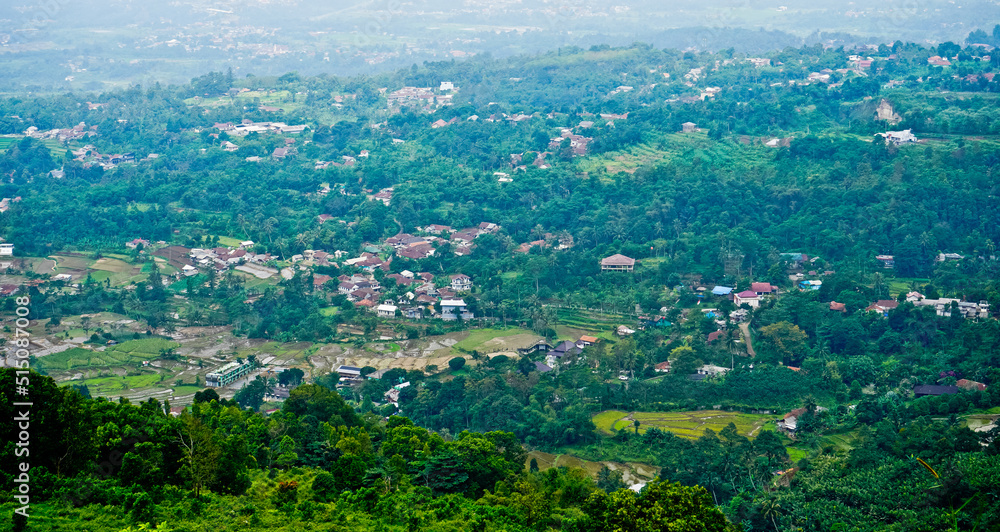 Beautiful view of Alesano hills. From this hill the city of Bogor can be seen clearly. Bogor, West Java, Indonesia