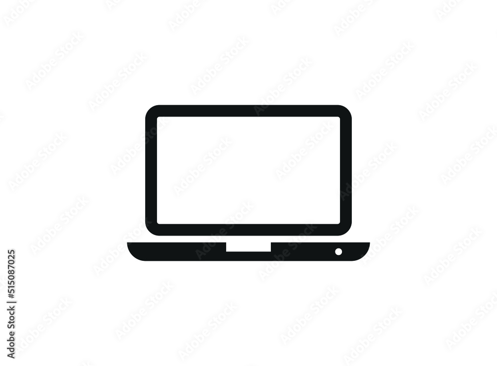 Laptop Icon Vector. Simple flat symbol. Perfect Black pictogram illustration on white background.