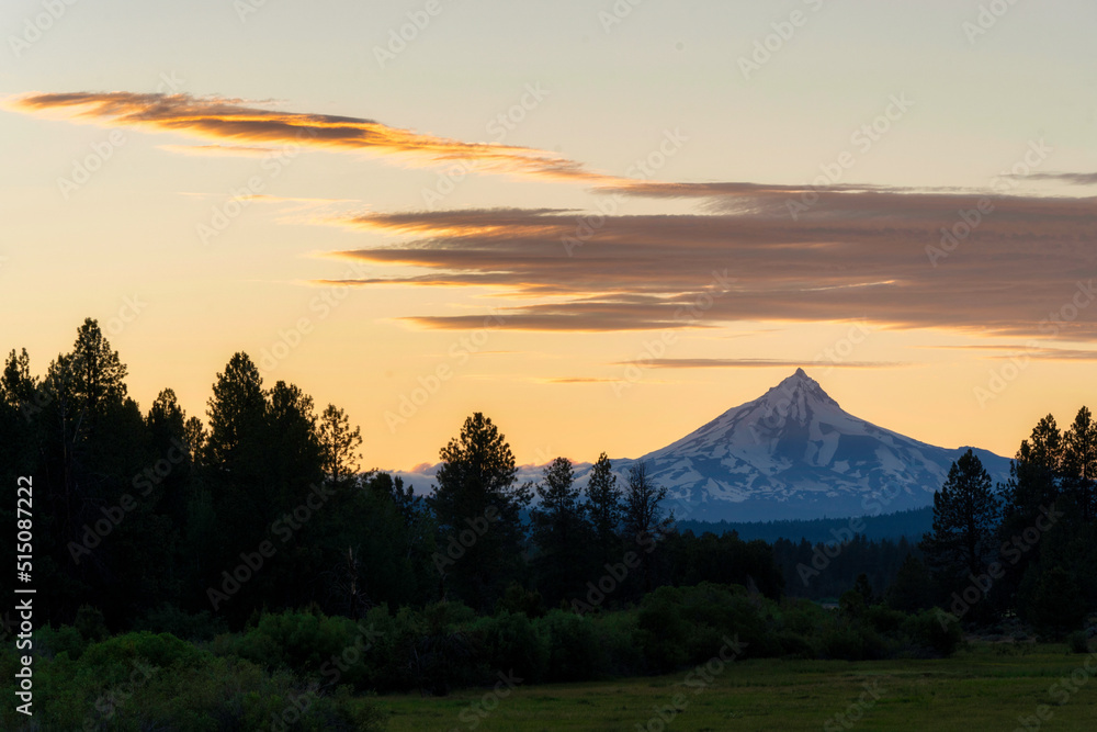 Mount Jefferson during sunset in Central Oregon
