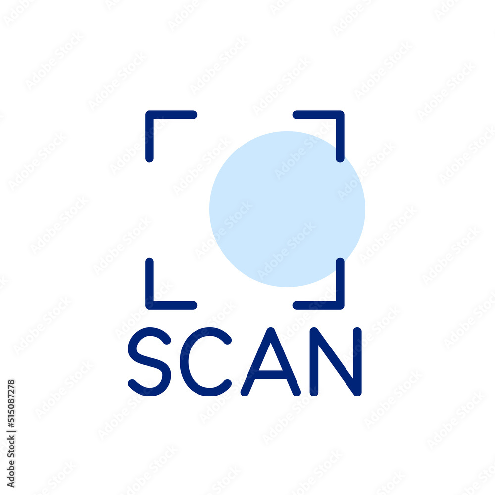 Scan a qr code frame. Pixel perfect, editable stroke line art icon