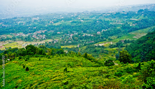 Beautiful view of Alesano hills. From this hill the city of Bogor can be seen clearly. Bogor, West Java, Indonesia