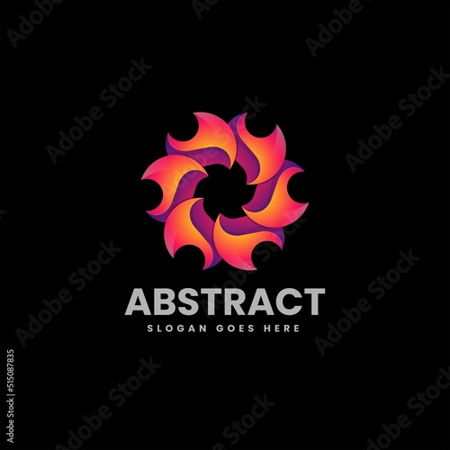Vector Logo Illustration Abstract Gradient Colorful Style.