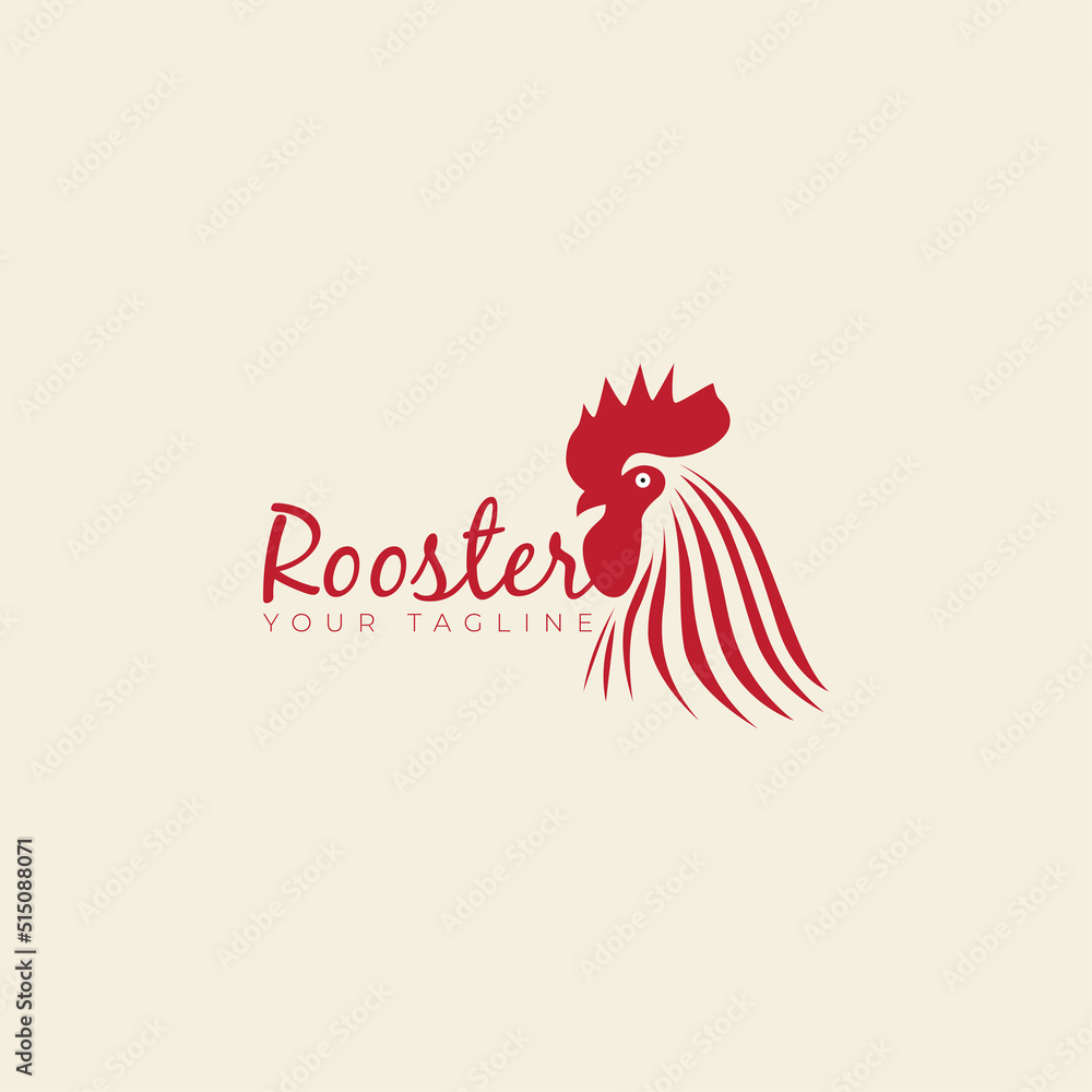 Fototapeta premium Chicken Head Logo Chicken Logotype Minimalist vector design vector illustration