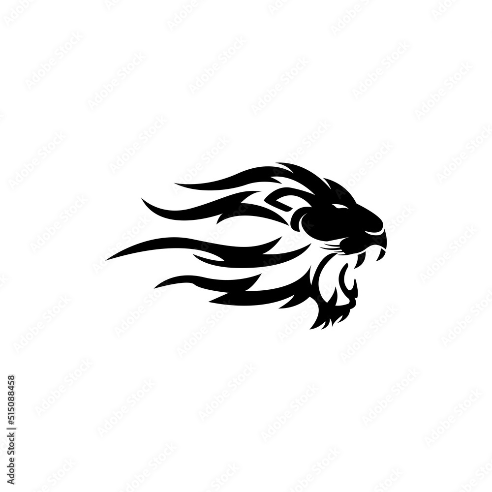 Fototapeta premium lion head icon logo vector design