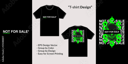 Skulls money neon green streetwear type theme design vector for tshirt hoodie and merchandise