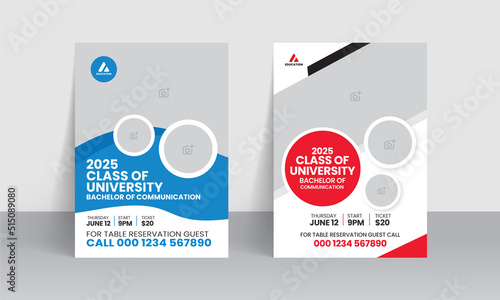 Graduation invitation flyer template and Professional celebration invite card design