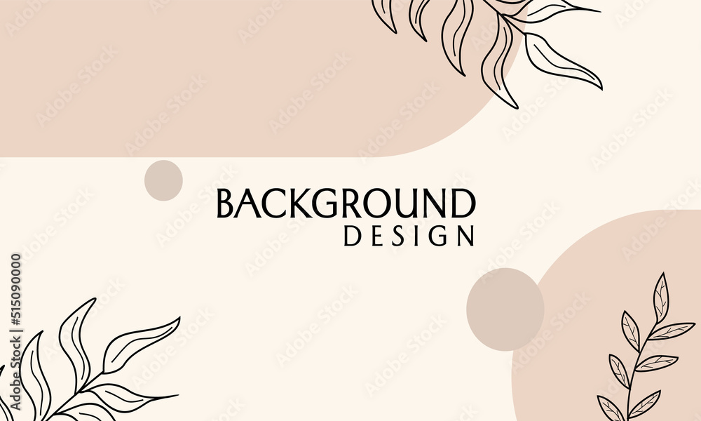 brown color banner vector design with hand drawn elements. feminine and minimalist design.