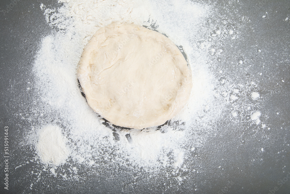 Margherita pizza on gray background. Margherita pizza on gray background.