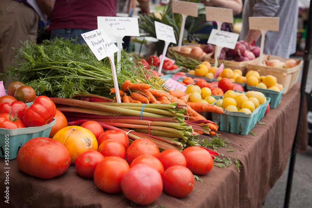 Fresh Farm Produce Stand at a Farmer's Market Fresh Farm Produce Stand at a Farmer's Market