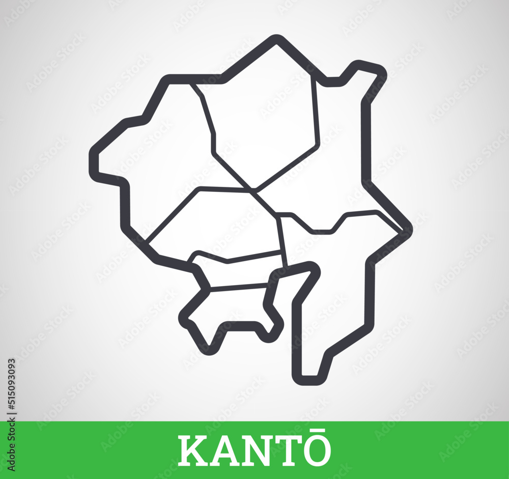Simple outline map of Kanto region, Japan. Vector graphic illustration. Simple outline map of Kanto region, Japan. Vector graphic illustration.