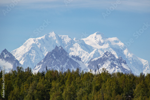 Snow and Ice covered Mountains in Alaska