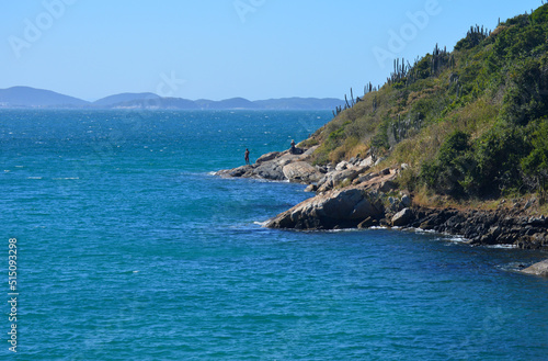 Beautiful blue ocean at Arraial do Cabo, Brazil