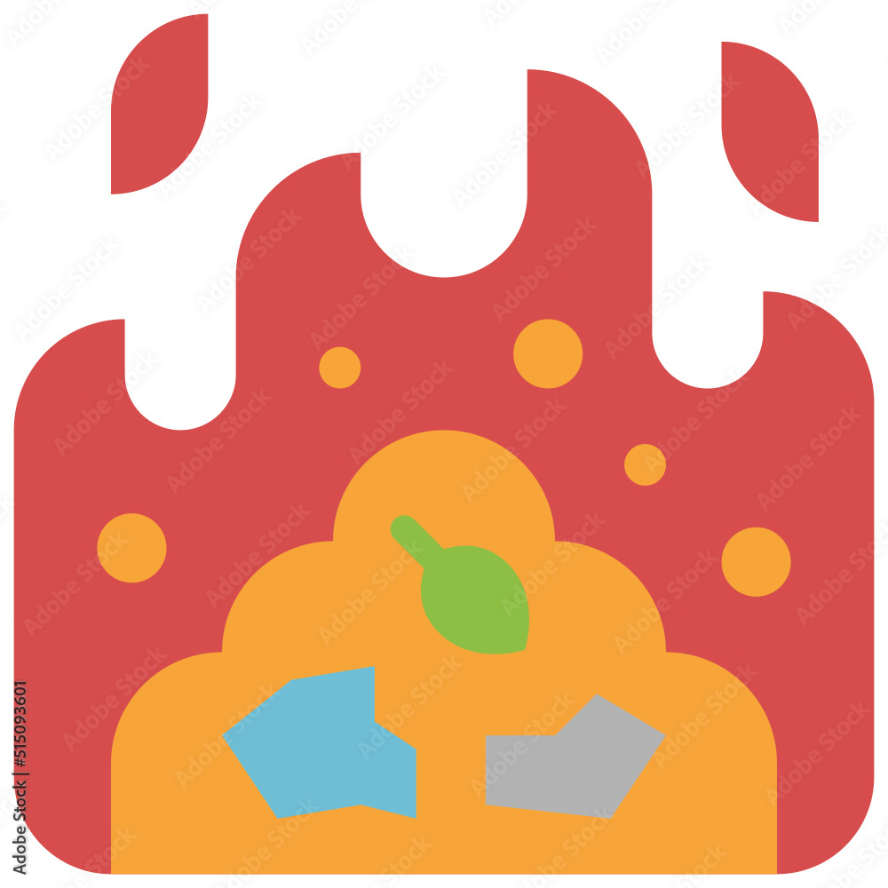 incineration flat icon
