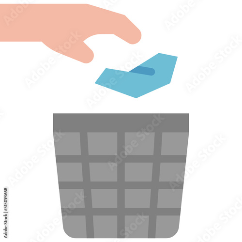 throw away flat icon