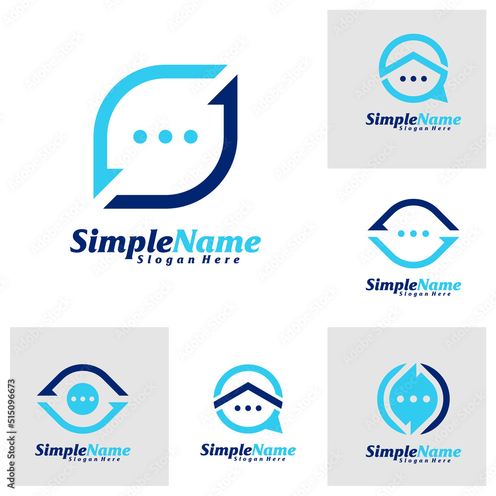 Set of Chat S Logo Design Template. Initial S logo concept vector. Creative Icon Symbol Set of Chat S Logo Design Template. Initial S logo concept vector. Creative Icon Symbol