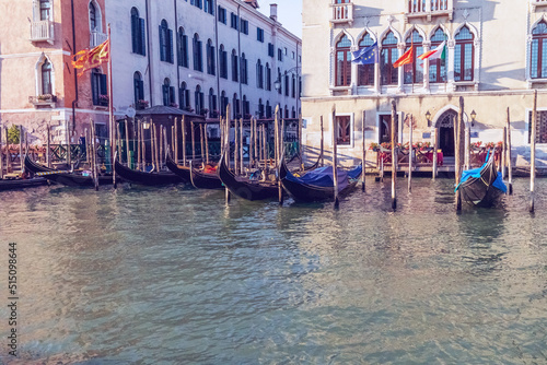 Gondolas in Grand Canal in Venice, Italy © mirza77