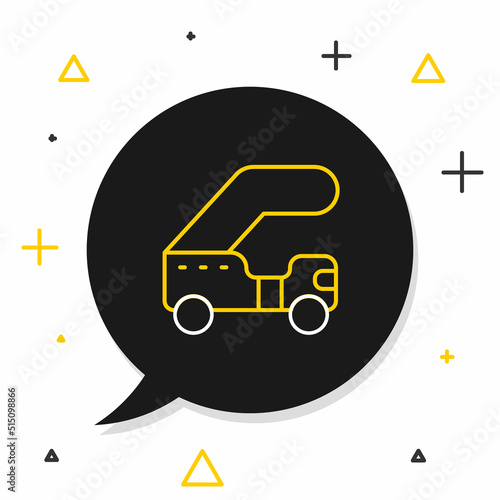 Line Passenger ladder for plane boarding icon isolated on white background. Airport stair travel. Colorful outline concept. Vector