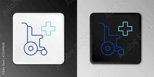 Line Wheelchair for disabled person icon isolated on grey background. Colorful outline concept. Vector