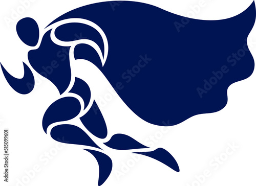 Athlete Running Fast with the Cape Abstract Design