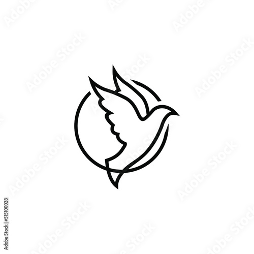 dove in circle design logo