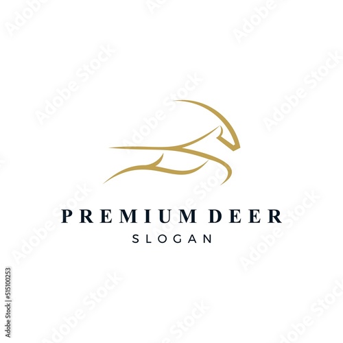 Deer Logo Design. premium deer icon vector illustration
