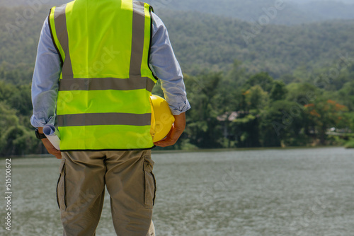 World environment day concept.Environmental engineers inspect water quality,Check for contaminants in water sources..Keywords.