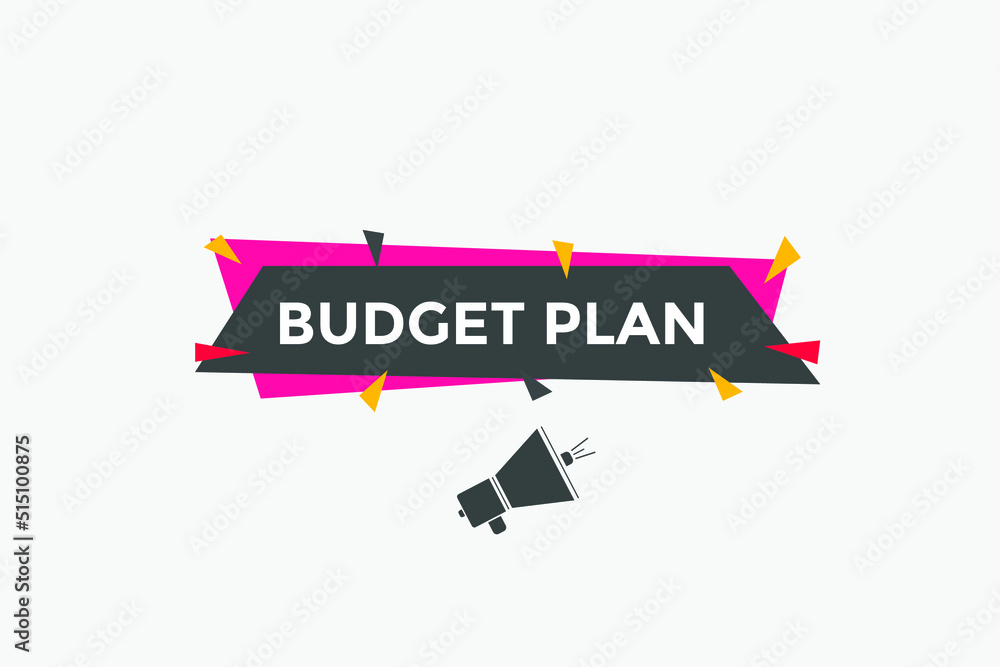 budget plan text button sign template. social media post design
