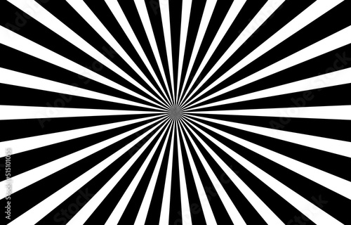 Black and White Sunburst Pattern Background.