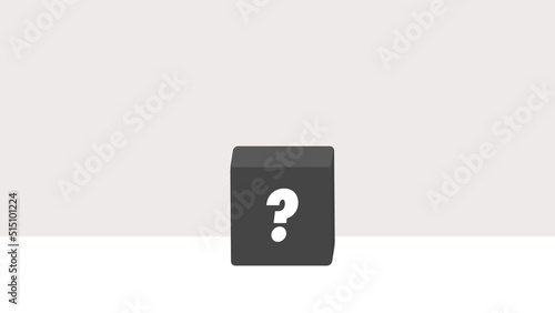 ?の文字が入った黒いブロックのイラスト - シンプルでおしゃれなクエスチョンマークの素材
