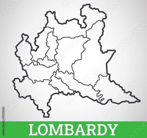 Simple outline map of Lombardy  Italy. Vector graphic illustration.