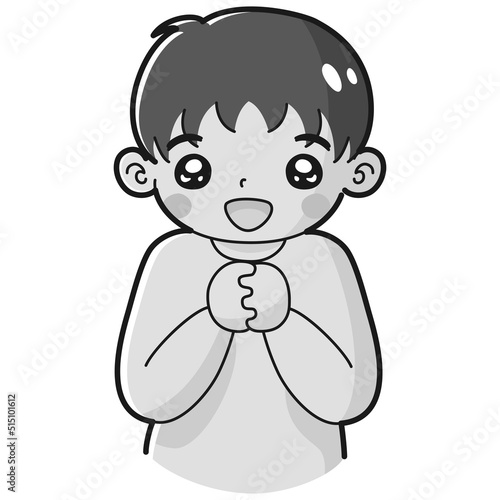 ときめく男の子のイラスト