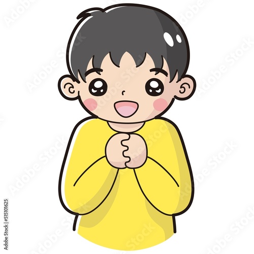ときめく男の子のイラスト
