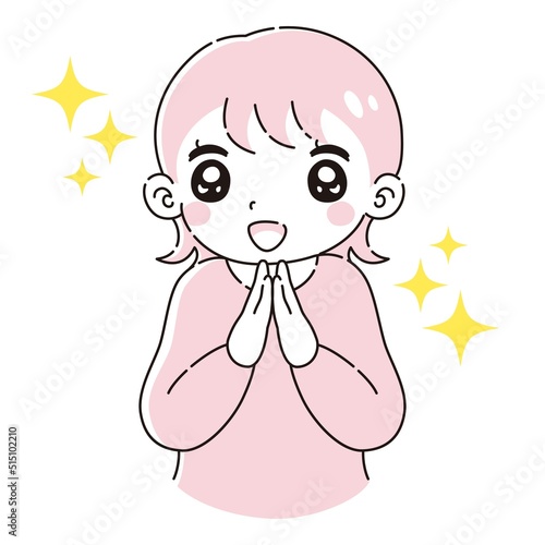 ときめく女性のイラスト