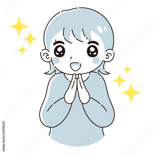 ときめく女性のイラスト