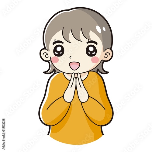 ときめく女性のイラスト