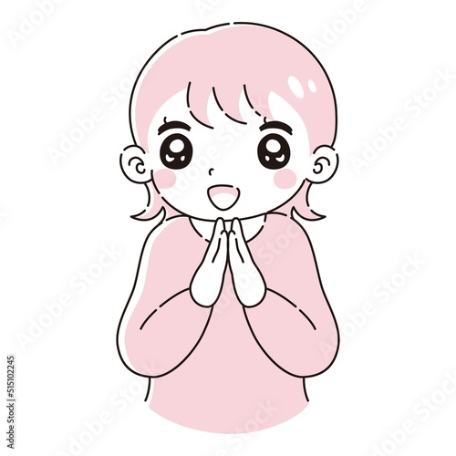 ときめく女性のイラスト