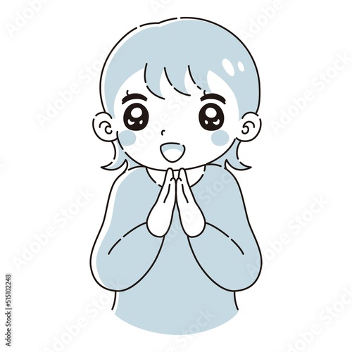 ときめく女性のイラスト