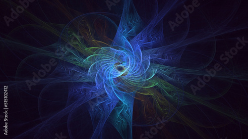 3D rendering abstract multicolor fractal light background