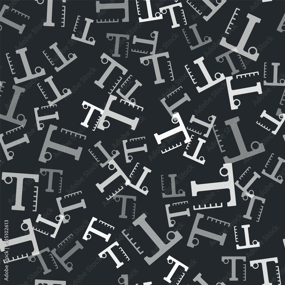 Grey Text icon isolated seamless pattern on black background. Vector