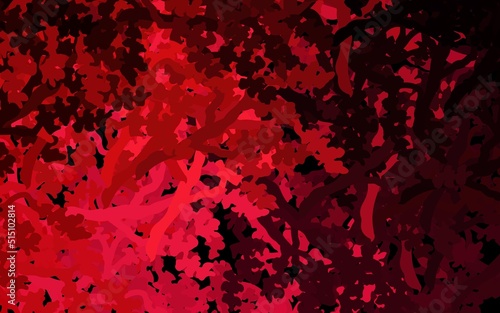Dark Pink, Red vector abstract backdrop with leaves, branches.