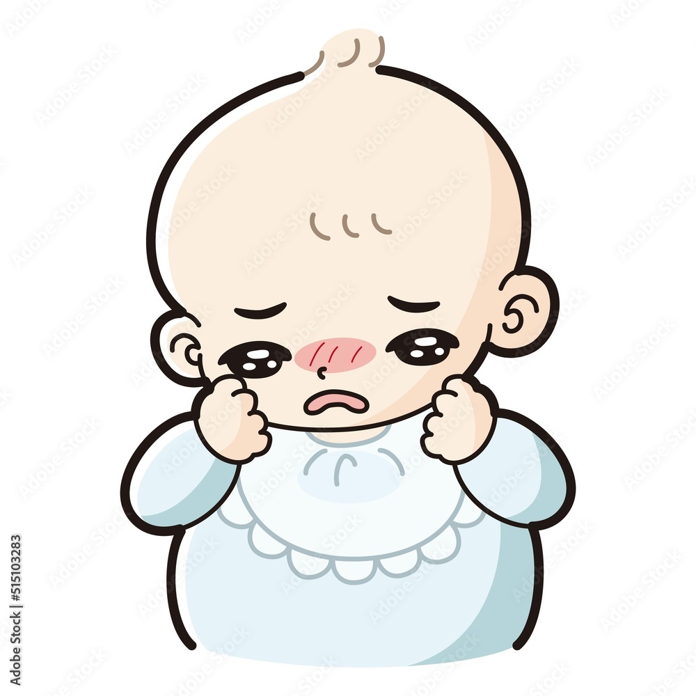 Obraz premium ぐずる赤ちゃんのイラスト