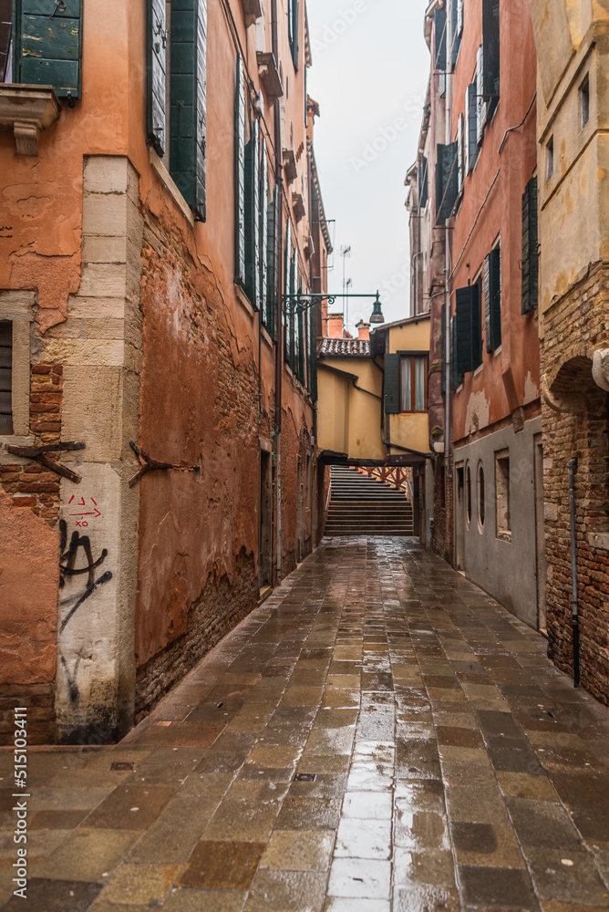 View of a Typical Venice Calle, Veneto, Italy, Europe, World Heritage Site