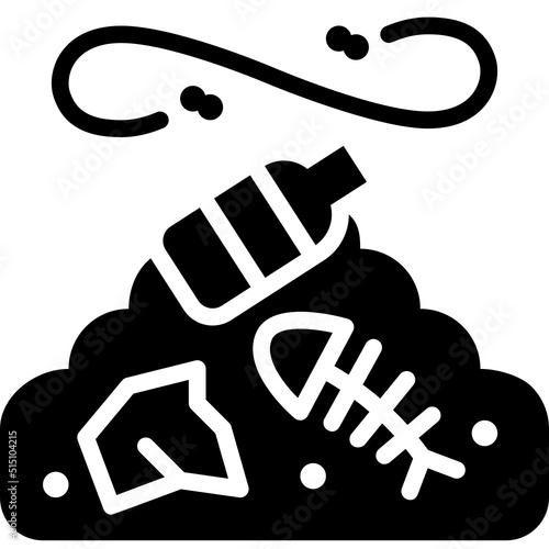 garbage pile solid icon