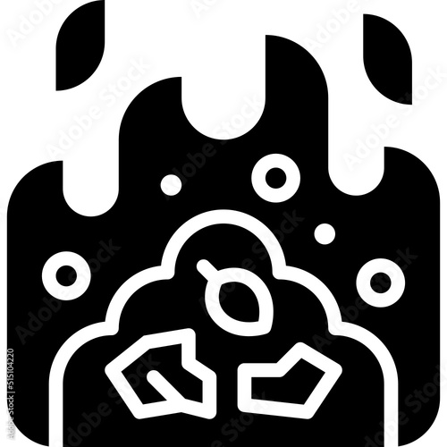 incineration solid icon