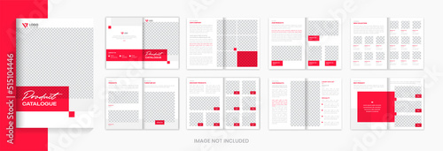 Red Product Catalog Design template, Multipage Furniture Catalogue design vector