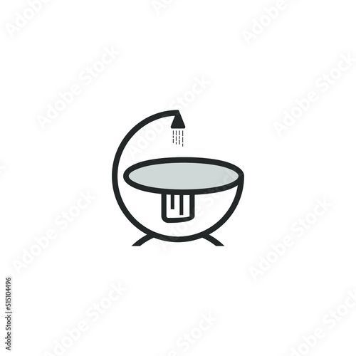 bathtub abstract logo and icon