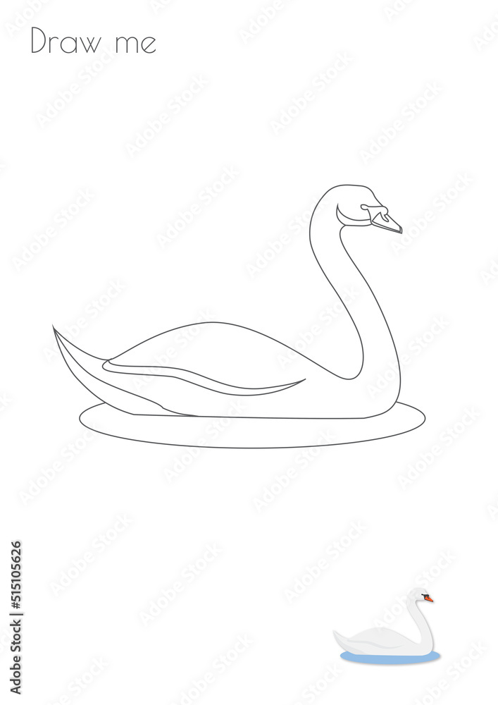 Swan Simple Stroke Bird Silhouette Photo Drawing Skills For Kids A3/A4/A5 suitable format size. Print it by yourself at home and enjoy! Swan Simple Stroke Bird Silhouette Photo Drawing Skills For Kids A3/A4/A5 suitable format size. Print it by yourself at home and enjoy!